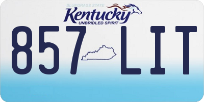 KY license plate 857LIT
