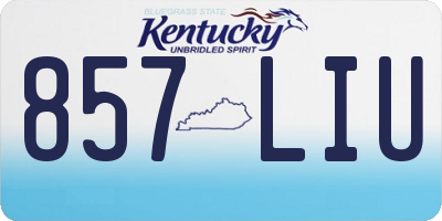 KY license plate 857LIU