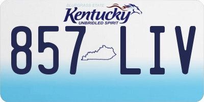 KY license plate 857LIV