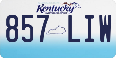 KY license plate 857LIW