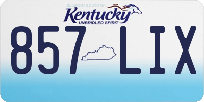 KY license plate 857LIX