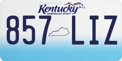 KY license plate 857LIZ