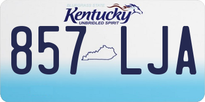 KY license plate 857LJA