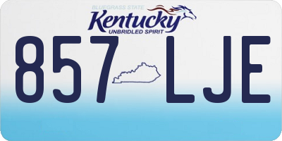 KY license plate 857LJE
