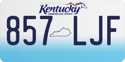 KY license plate 857LJF