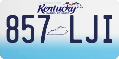 KY license plate 857LJI