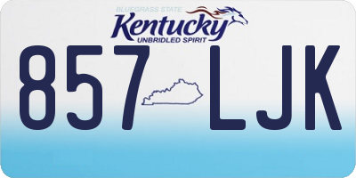 KY license plate 857LJK
