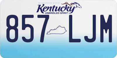 KY license plate 857LJM