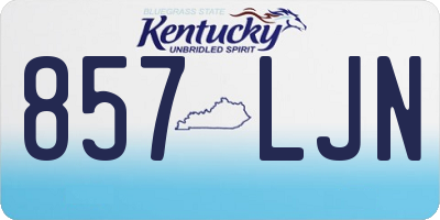 KY license plate 857LJN