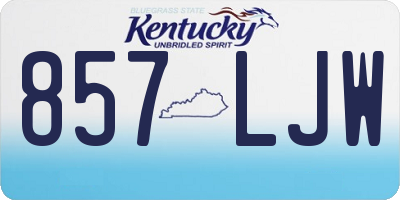 KY license plate 857LJW