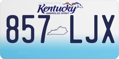 KY license plate 857LJX