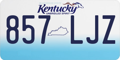 KY license plate 857LJZ