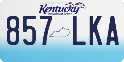 KY license plate 857LKA