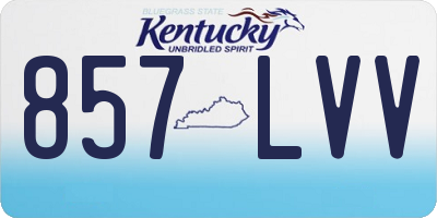 KY license plate 857LVV