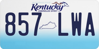KY license plate 857LWA
