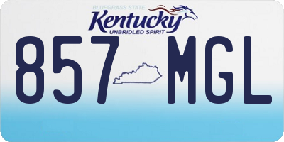 KY license plate 857MGL
