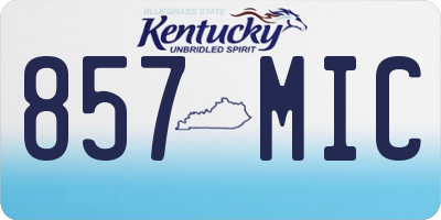 KY license plate 857MIC