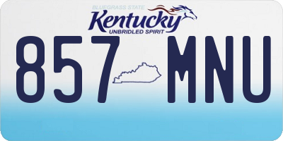 KY license plate 857MNU