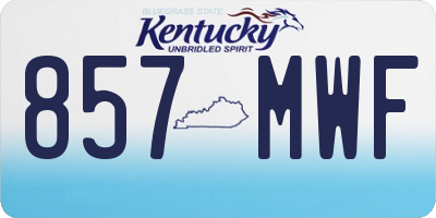 KY license plate 857MWF