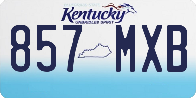 KY license plate 857MXB