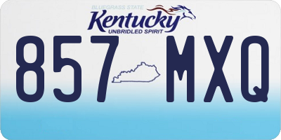 KY license plate 857MXQ