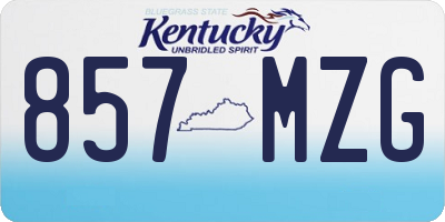 KY license plate 857MZG
