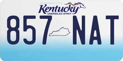 KY license plate 857NAT