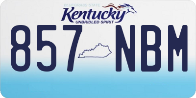 KY license plate 857NBM