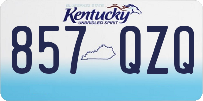 KY license plate 857QZQ
