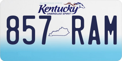 KY license plate 857RAM