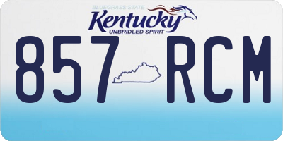 KY license plate 857RCM