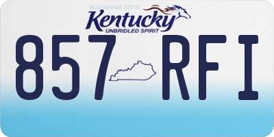 KY license plate 857RFI