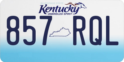 KY license plate 857RQL