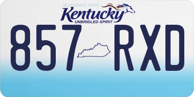 KY license plate 857RXD