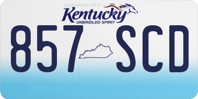 KY license plate 857SCD