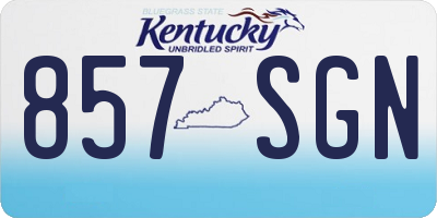 KY license plate 857SGN