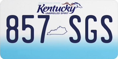 KY license plate 857SGS