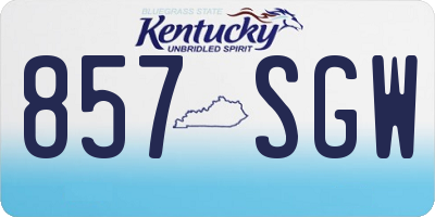 KY license plate 857SGW