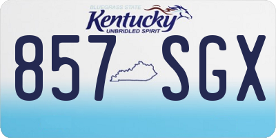 KY license plate 857SGX