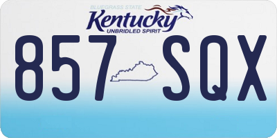 KY license plate 857SQX