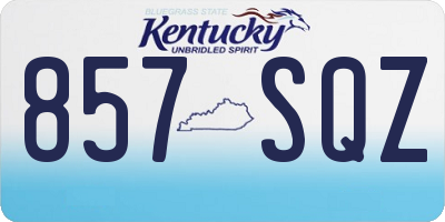 KY license plate 857SQZ