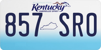 KY license plate 857SRO