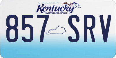 KY license plate 857SRV