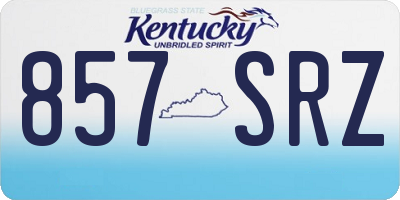 KY license plate 857SRZ
