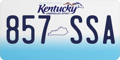 KY license plate 857SSA