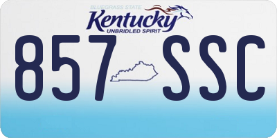 KY license plate 857SSC