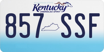 KY license plate 857SSF