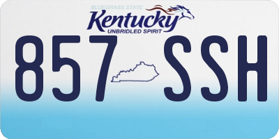 KY license plate 857SSH