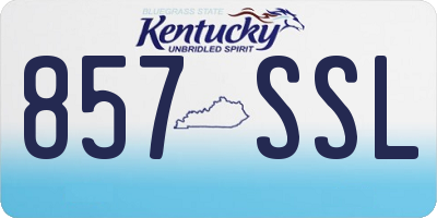 KY license plate 857SSL