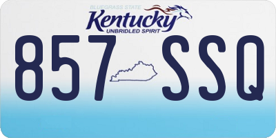 KY license plate 857SSQ